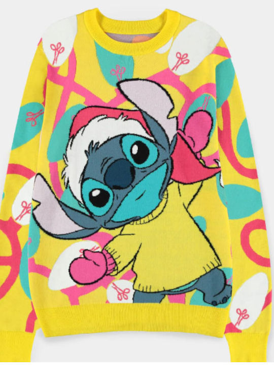 Difuzed Stitch Θεματική Μπλούζα με Στάμπα Κίτρινη