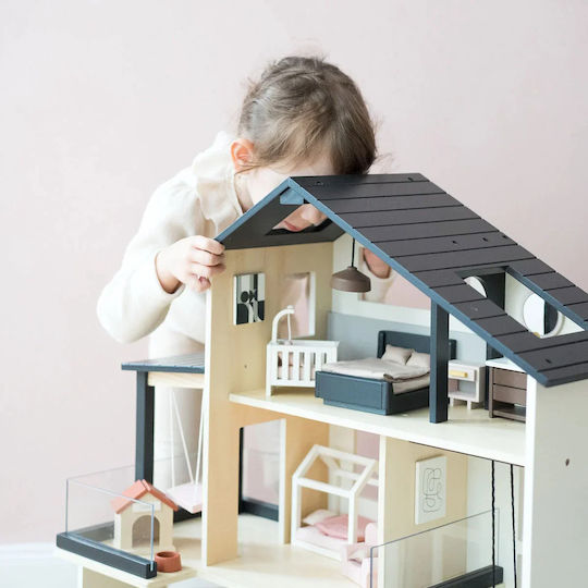 Casă Modernă Tiny Land Casă De Păpuși Din Lemn 69cm