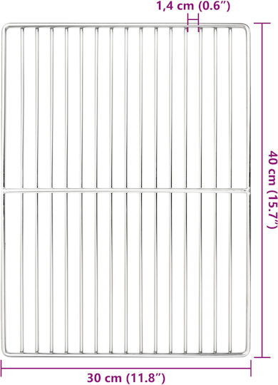 vidaXL Метална Скара за Печене 40брx30брсм.