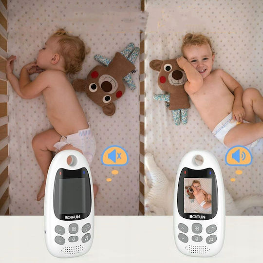 Drahtlose Babyüberwachung mit Kamera & Bildschirm 2" , Zwei-Wege-Kommunikation & Schlaflieder