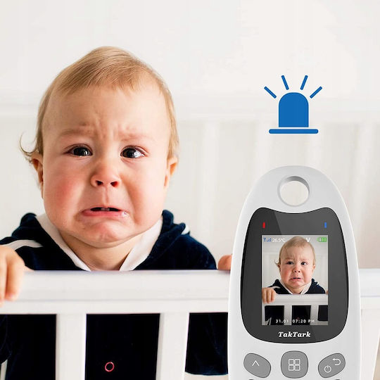 Drahtlose Babyüberwachung mit Kamera & Bildschirm 2" , Zwei-Wege-Kommunikation & Schlaflieder
