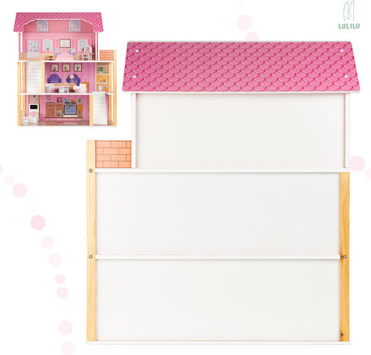 Lulilo Tulip Casă de Păpuși din Lemn 70 Cm Accesorii Incluse Roz