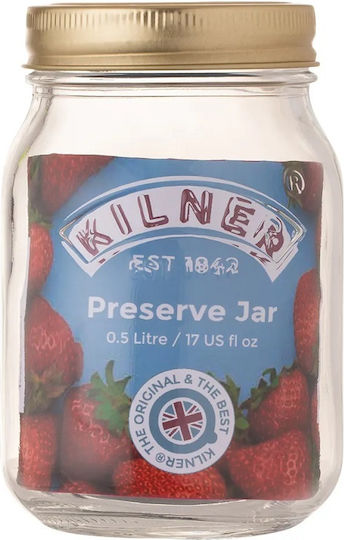 KIlner Βάζο Γενικής Χρήσης με Καπάκι Γυάλινο Διάφανο 500ml
