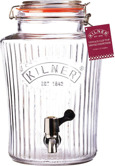 KIlner Βάζο Γενικής Χρήσης με Καπάκι Γυάλινο Διάφανο 5000ml