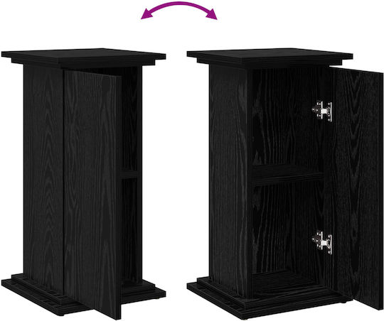 vidaXL Βάση Γλάστρας Ξύλινη Μαύρη 31x30x60εκ.