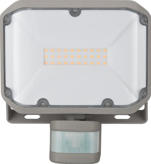 Brennenstuhl Στεγανός Προβολέας LED 20W Θερμό Λευκό 3000K με Αισθητήρα Κίνησης IP44