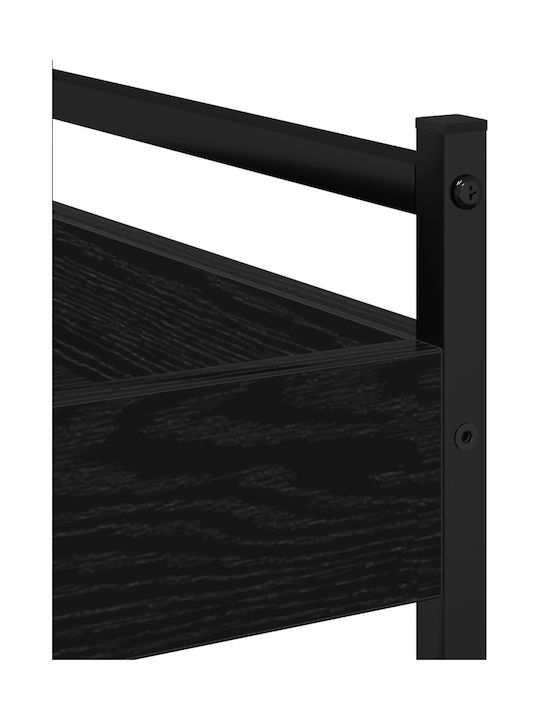 vidaXL Τρόλεϊ Κουζίνας Ξύλινο 3 Θέσεων Μαύρο 50x30x70cm