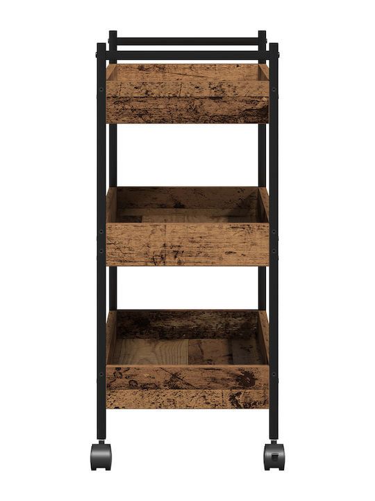 vidaXL Kitchen Trolley Wooden Brown 50x30x70cm