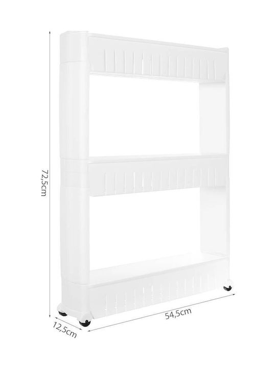 Troleu De Bucătărie Din Plastic Cu 3 Locuri Alb 54.5x12.5x72.5cm