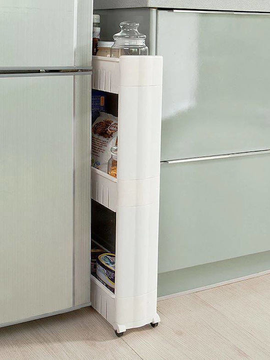 Troleu De Bucătărie Din Plastic Cu 3 Locuri Alb 54.5x12.5x72.5cm