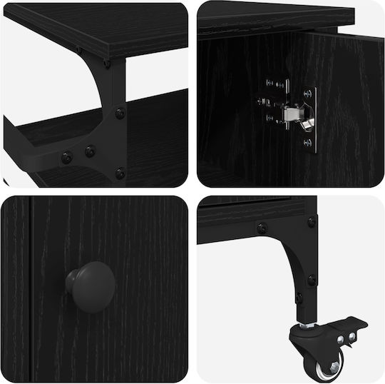 Dulap De Bucătărie De Pardoseală Negru 87.5x38.5x84.5cm