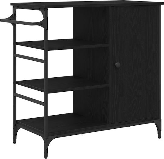 Dulap De Bucătărie De Pardoseală Negru 87.5x38.5x84.5cm
