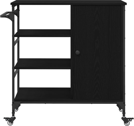Dulap De Bucătărie De Pardoseală Negru 87.5x38.5x84.5cm