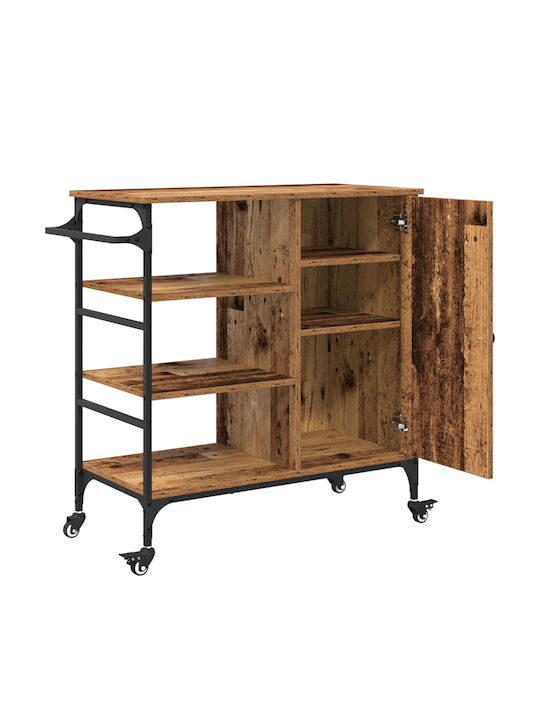 vidaXL Τρόλεϊ Κουζίνας Ξύλινο 4 Θέσεων Καφέ 84.5x38.5x87.5cm