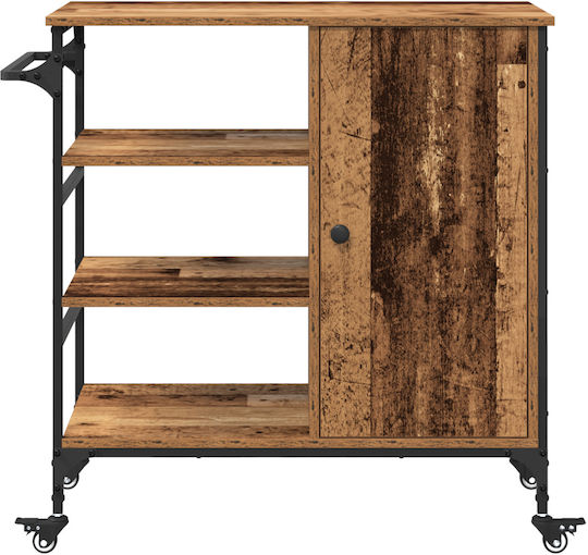 vidaXL Τρόλεϊ Κουζίνας Ξύλινο 4 Θέσεων Καφέ 84.5x38.5x87.5cm