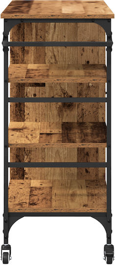 vidaXL Τρόλεϊ Κουζίνας Ξύλινο 4 Θέσεων Καφέ 84.5x38.5x87.5cm