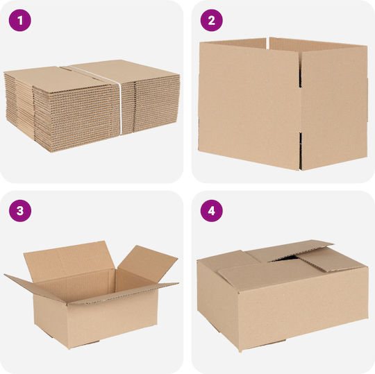 vidaXL Χαρτοκιβώτιο Συσκευασίας B25 x T17.5 x H10cm. 50Stück Faltmechanismus