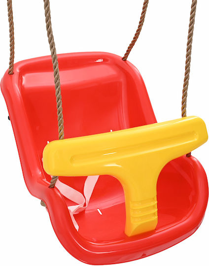 vidaXL Plastic with Seat Belt Swing 30x30x30cm Red