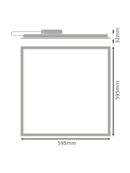Ledvance Χωνευτό LED Panel 46W με Ψυχρό Λευκό Φως 6500K