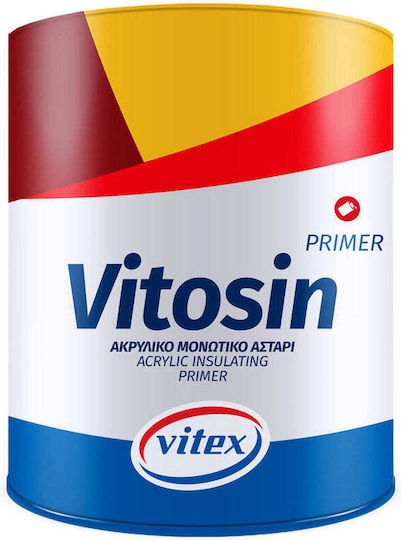 Vitex Vitosin Ακρυλικό Μονωτικό Αστάρι Διαλύτου Λευκό Suitable for Construction Materials / Wood / Masonry 0.75lt