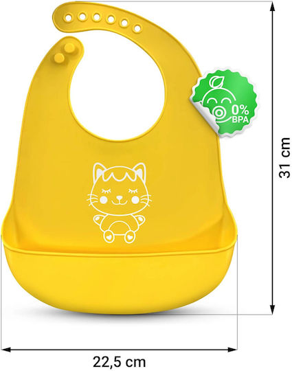 Σαλιάρα Σιλικόνης με Τσέπη Yellow