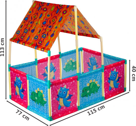Căsuță De Joacă Pentru Copii Multifuncțională Baby Paradise Cu Gard Multicoloră 113x115x77cm