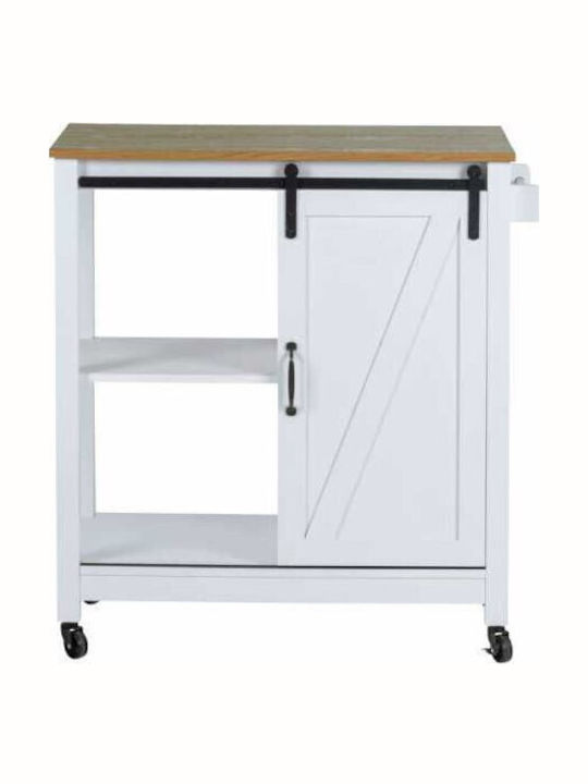 Wenko Wooden Kitchen Trolley 4 Tiers Green 80x40x88.5cm