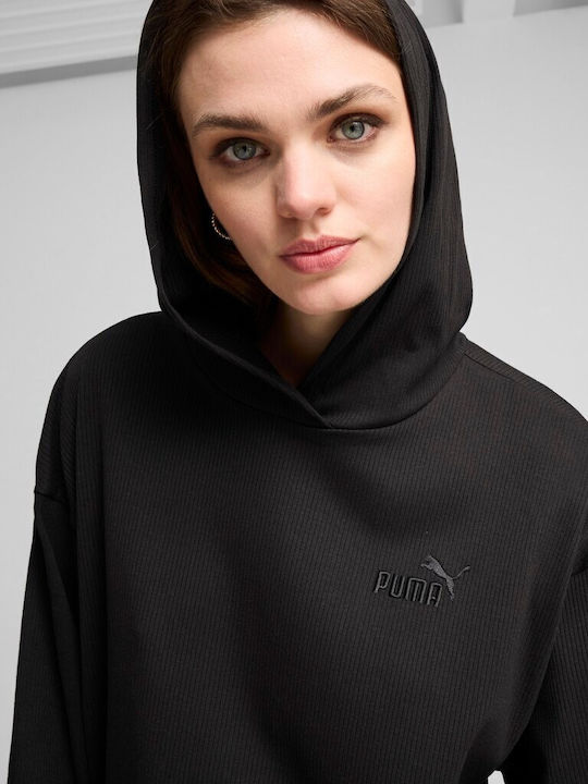 Elevated Damen Sweatshirt Kapuzen Black
