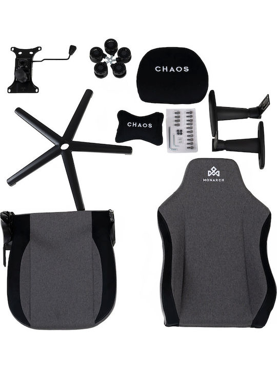 Monarch Gear Chaos Gaming Stuhl mit verstellbaren Armlehnen Iron Gray