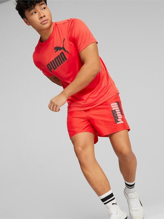 Essentials+ Logo Power Sportliche Herrenshorts Rot