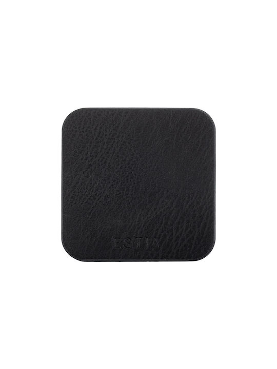 Estia Allure Σουβέρ Πλαστικό Μαύρο 10x10cm 4τμχ