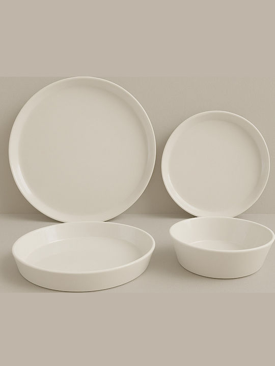 Kutahya Porselen Plate Shallow made of Porcelain White 19cm 6pcs