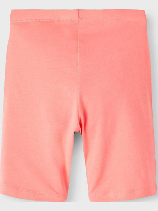 Kids Leggings Set Cycling Short Blue-Salmon