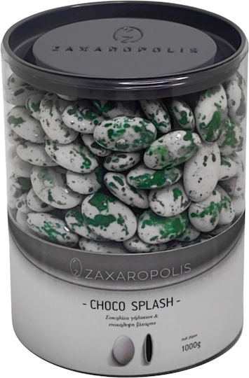 Zaxaropolis Κουφέτα Choco Splash σε Σχήμα Κλασικό με Γεύση Creme Brulee Πράσινο 1000gr