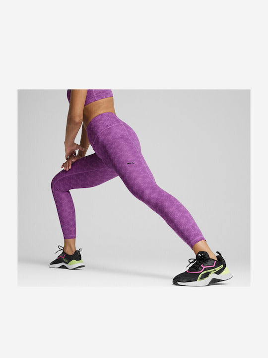 Graphic Instruire Colanti de femei Cropped Colanti Violet