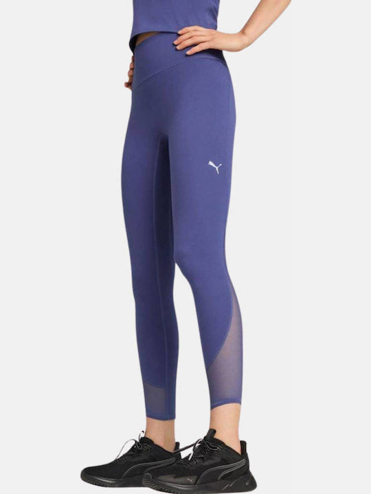 Instruire Colanti de femei Cropped Colanti Talie inalta Blue Crystal