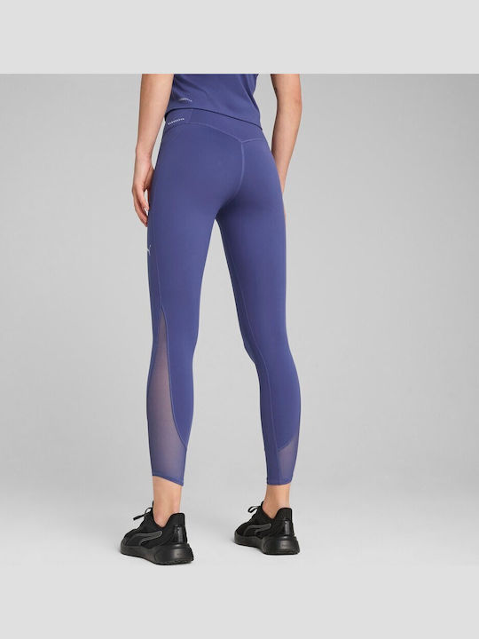 Instruire Colanti de femei Cropped Colanti Talie inalta Blue Crystal