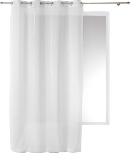 Douceur d'Intérieur Curtain with Grommets L-c Linahe White 140x260cm