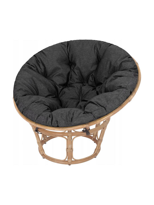 Garden Chair Cushion Round Black 114x114cm