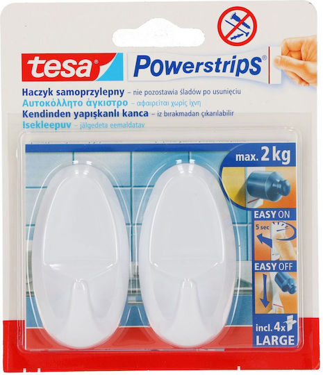Tesa 58013 Haken Badezimmer Doppelt Aufkleber ​3.5x3.5cm Weißes