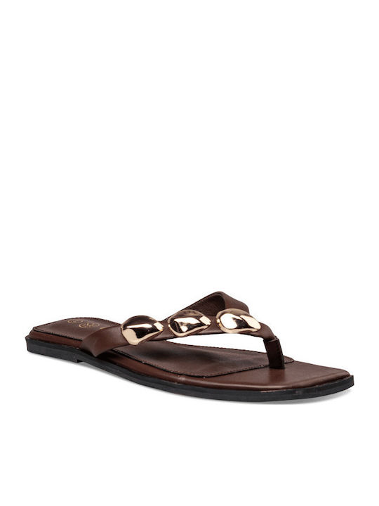 Flache Sandalen für Damen in Braun Farbe
