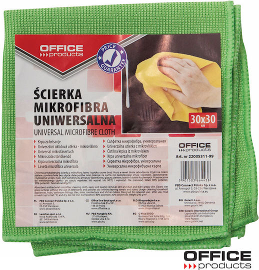 Office Products Cleaning Cloths with Microfibers General Use 30x30cm