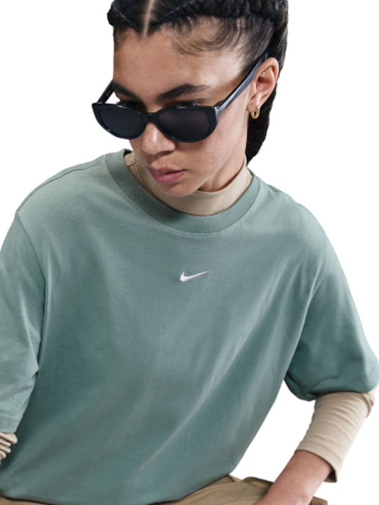 Kurzarm Damen Oversized T-Shirt Grün