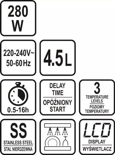 Lund Slow Plow Slow Cooker 290W με Χωρητικότητα 4.5lt Γκρι