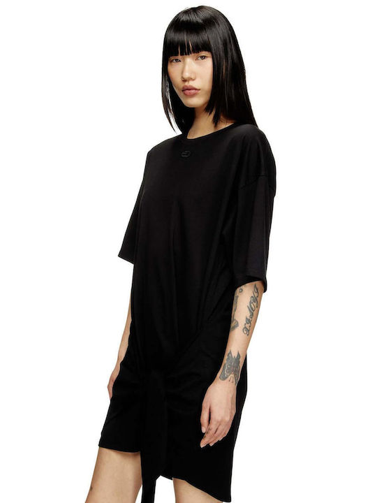 Mini Evening Dress Drape Black