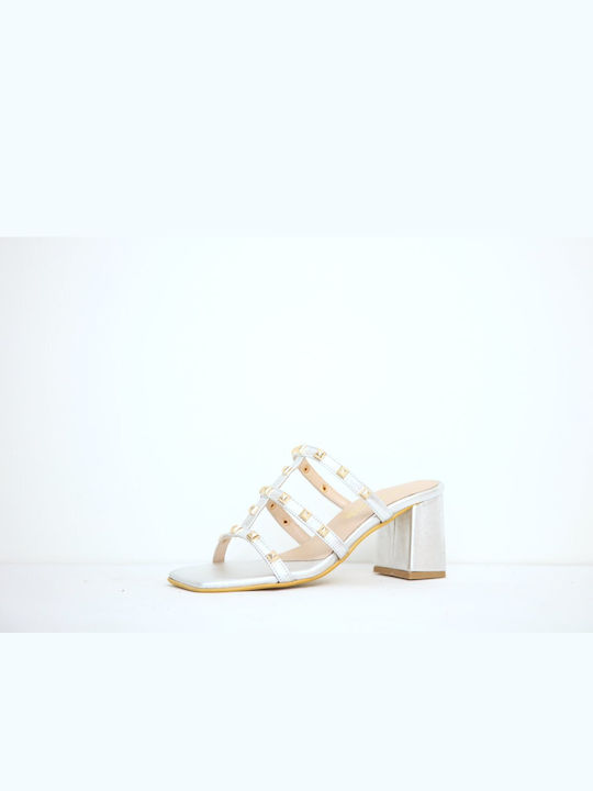 Leder Sandalen Silber