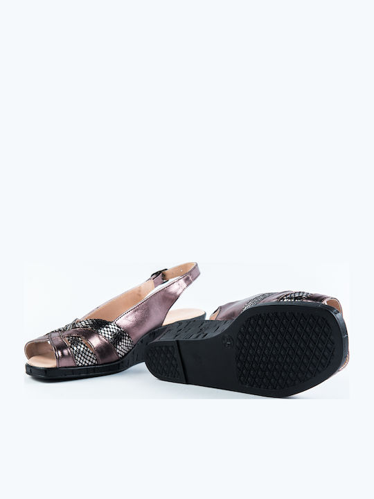 Women's Leather Platform Shoes Silver