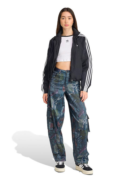 Women's Fabric Cargo Trousers Black
