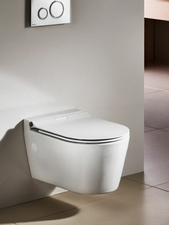 Serel Wandhängende Toilette mit Schlank Deckel Sanftes Schließen Beige