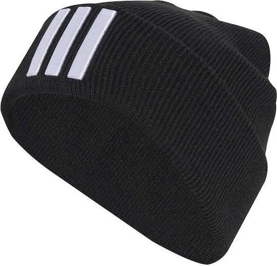 Beanie Unisex Σκούφος με Rib Πλέξη σε Μαύρο χρώμα
